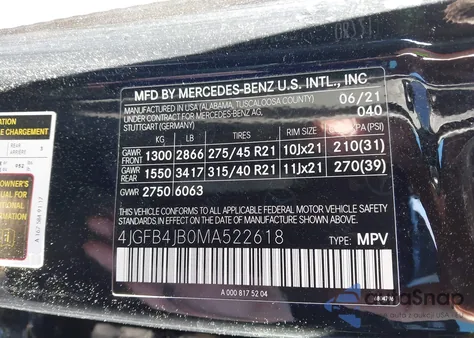 2021 Mercedes-Benz Gle 350 z USA, uszkodzony, nr VIN 4JGFB4JB0MA522618